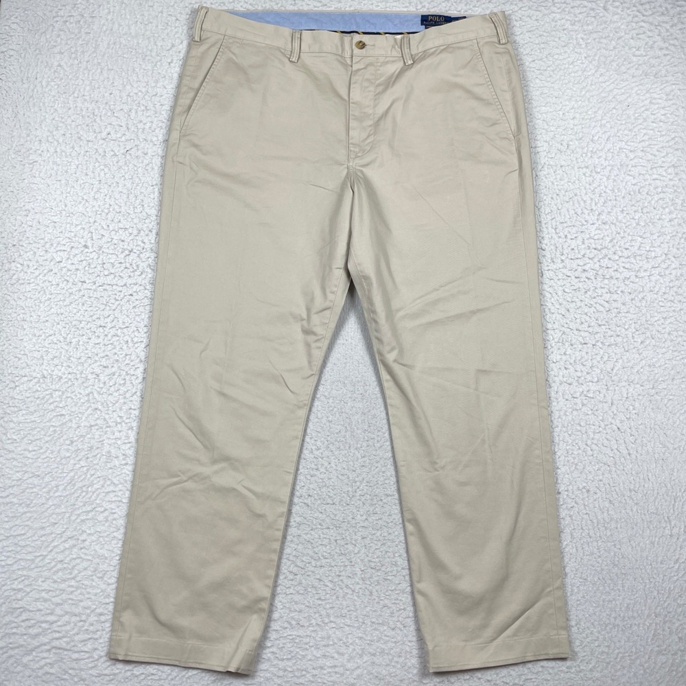 Polo Ralph Lauren Pants Mens 40x32 Beige Stretch Straight Chino Preppy Classic